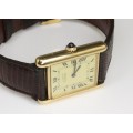 ceas Cartier " Tank Vermeil ". mecanic. cca 1976 Franta